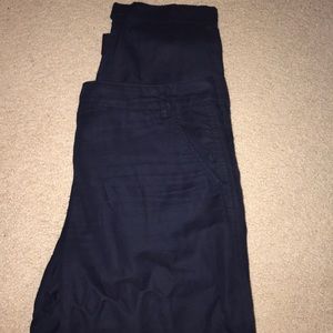 LOFT Linen/Cotton Cropped Pants NWT - Navy